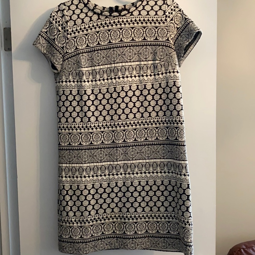 Loft Medium Black and White knit dress